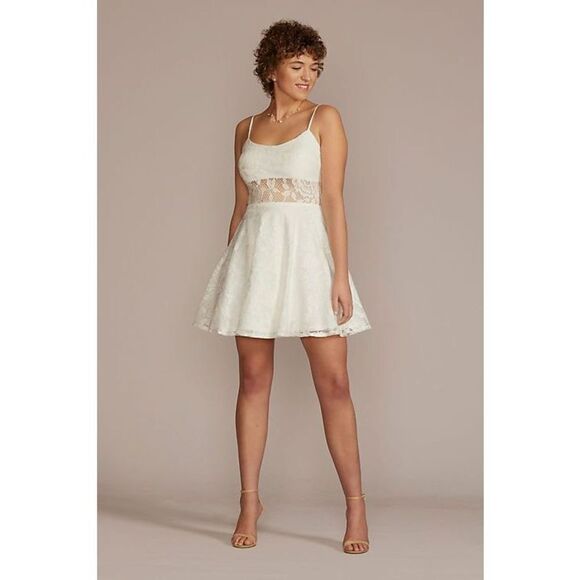 City Triangles Women's Floral Print Lace Overlay A-Line Mini Skirt White‎ Size 5 - Picture 1 of 10